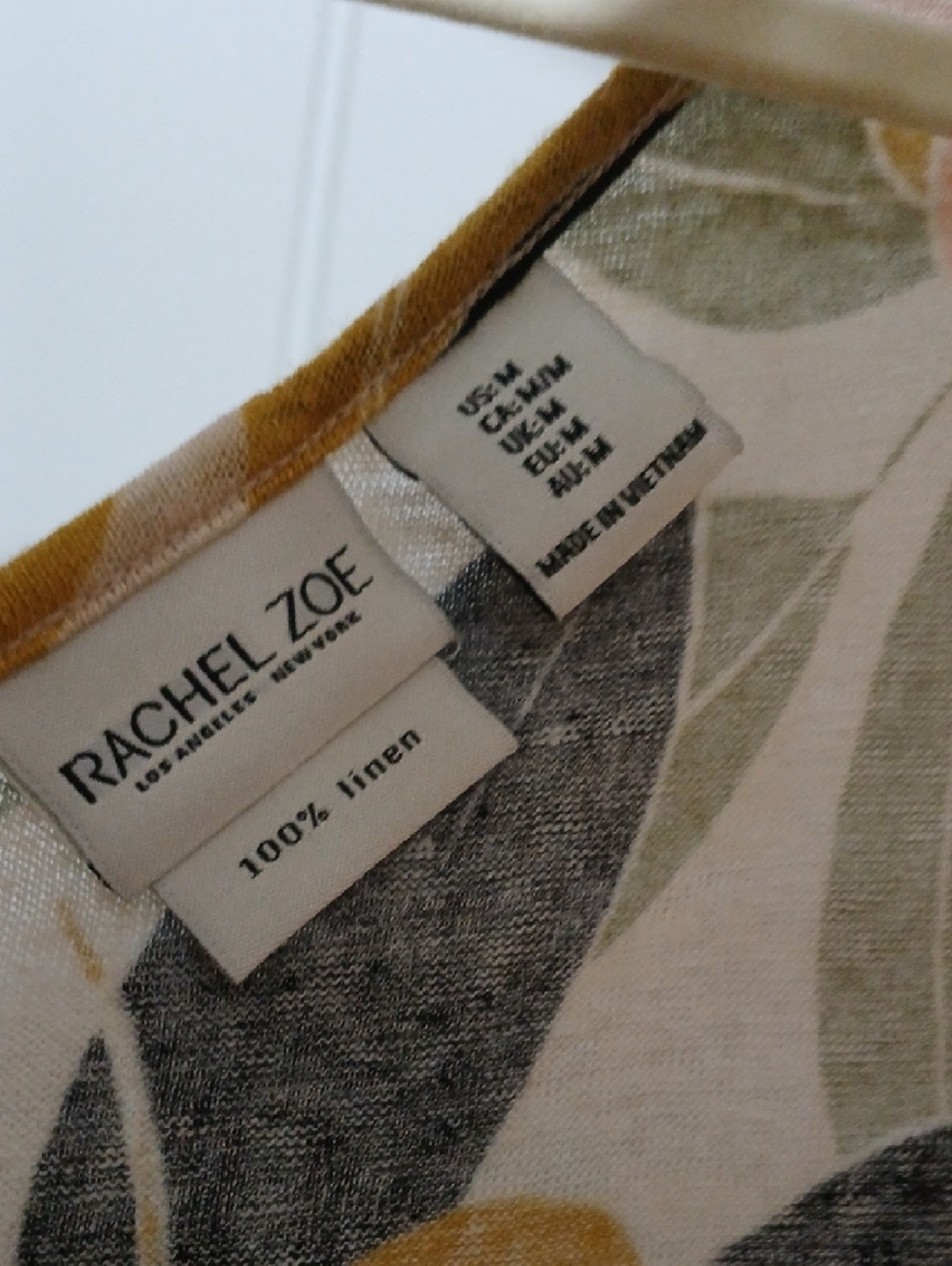 Women’s Floral Scoop Neck Top in Mustard & Peach - Picture 5 of 5